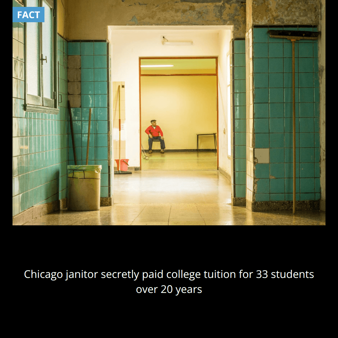 A janitor in Chicago secretly paid college tuition for 33 students over 20 years by living in a one-room apartment and saving every penny.