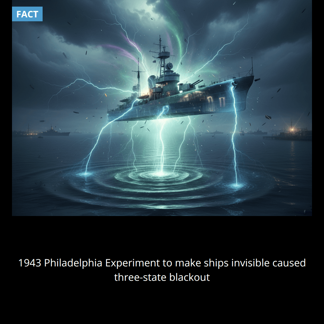 In 1943, the US Navy tried to make ships invisible with the Philadelphia Experiment, accidentally creating the world's first electromagnetic pulse that knocked out power across three states.