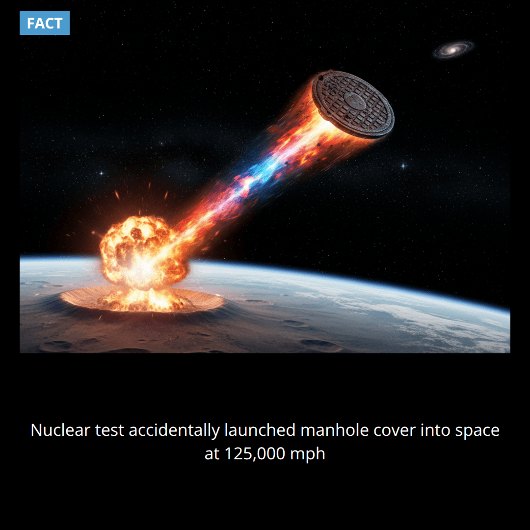 In 1980, NASA accidentally launched a manhole cover into space at 125,000 mph during an underground nuclear test, making it potentially the fastest human-made object ever created.