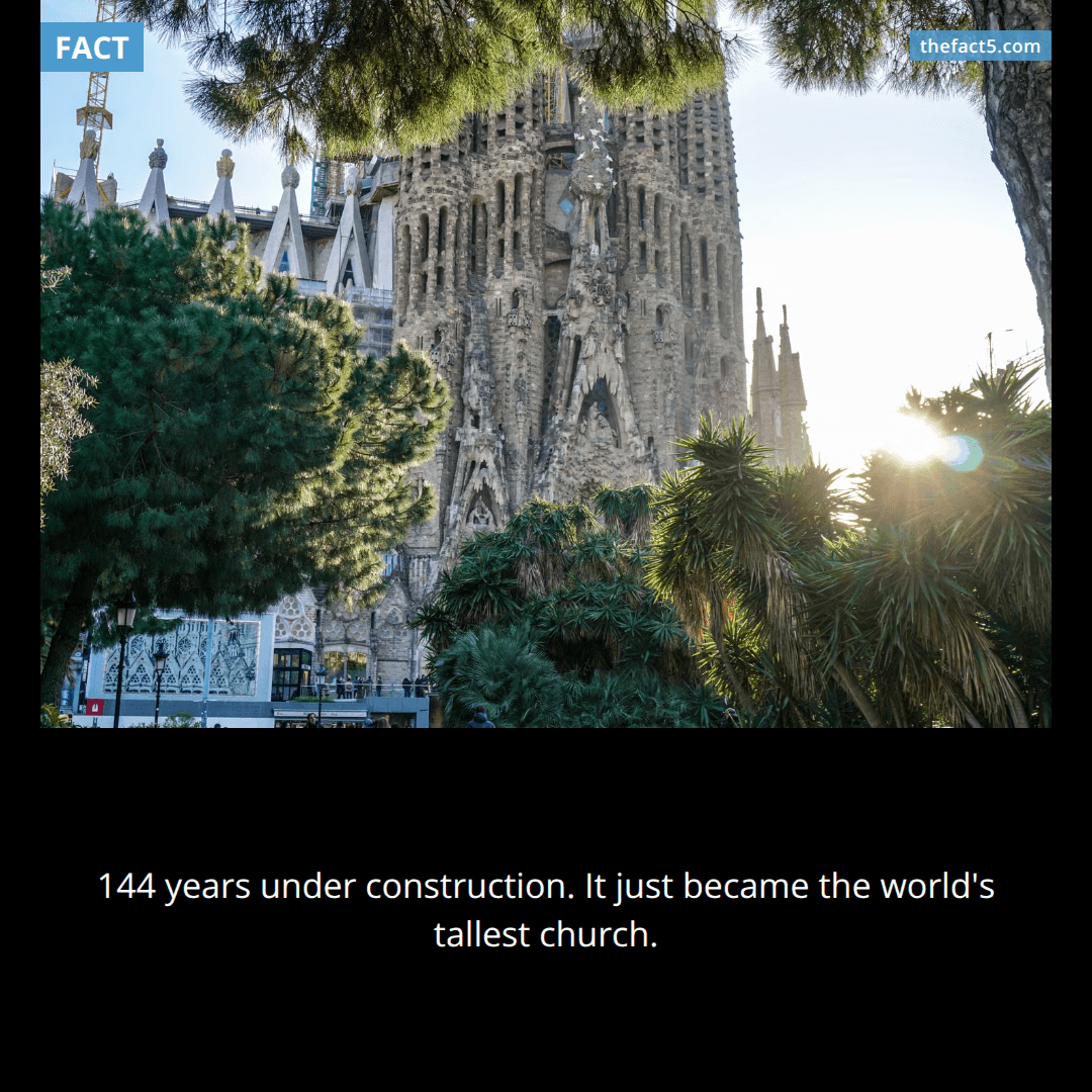 Barcelona's Sagrada Família — under construction for 144 years — was officially blessed by Pope Leo XIV on June 10, 2026, and is now the world's tallest church at 172.5 metres.