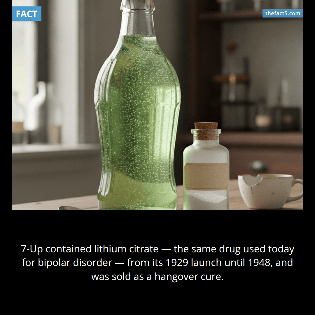 7-Up was originally a lithium drink. 🥤
