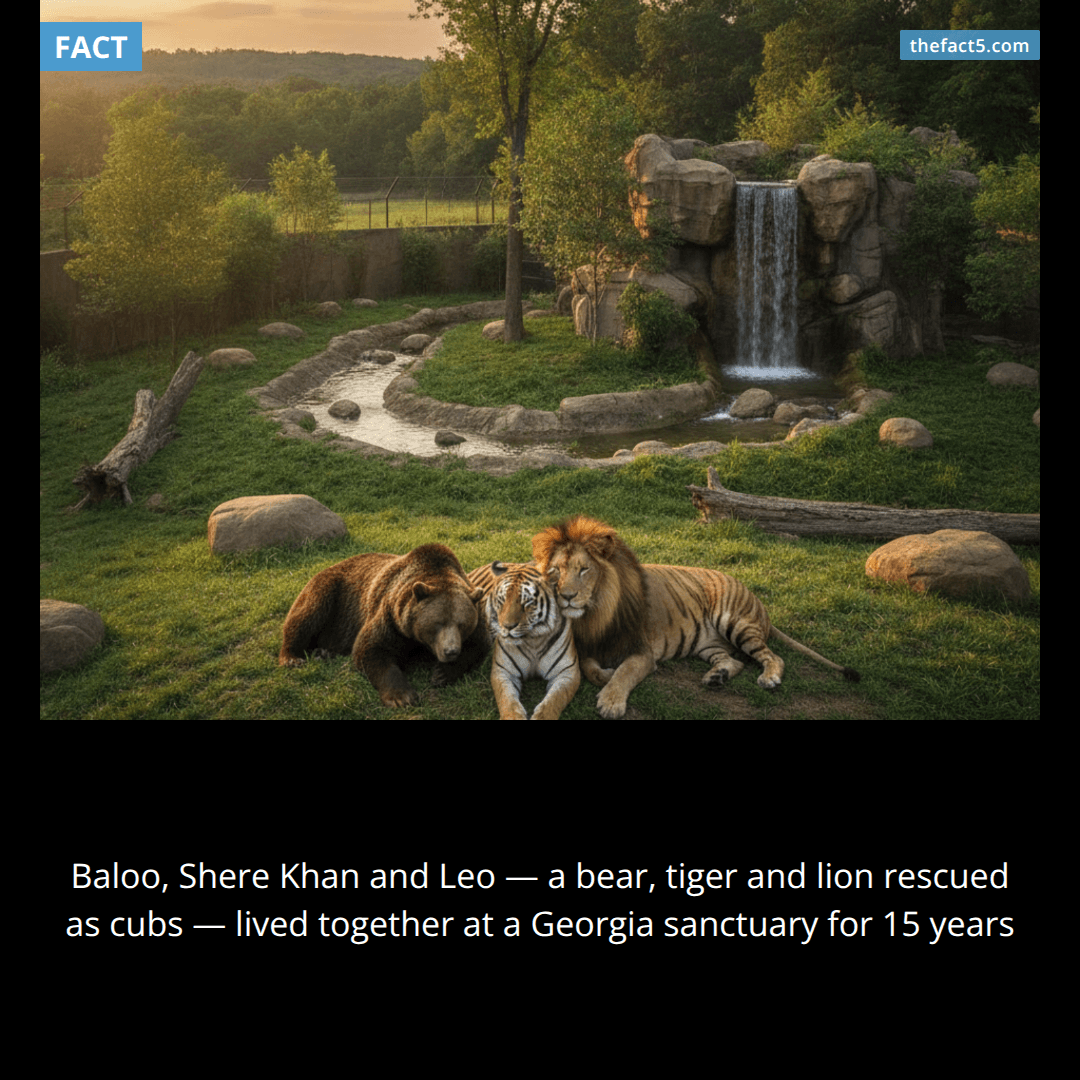 A bear, a lion, and a tiger lived together for 15 years 🦁🐯🐻