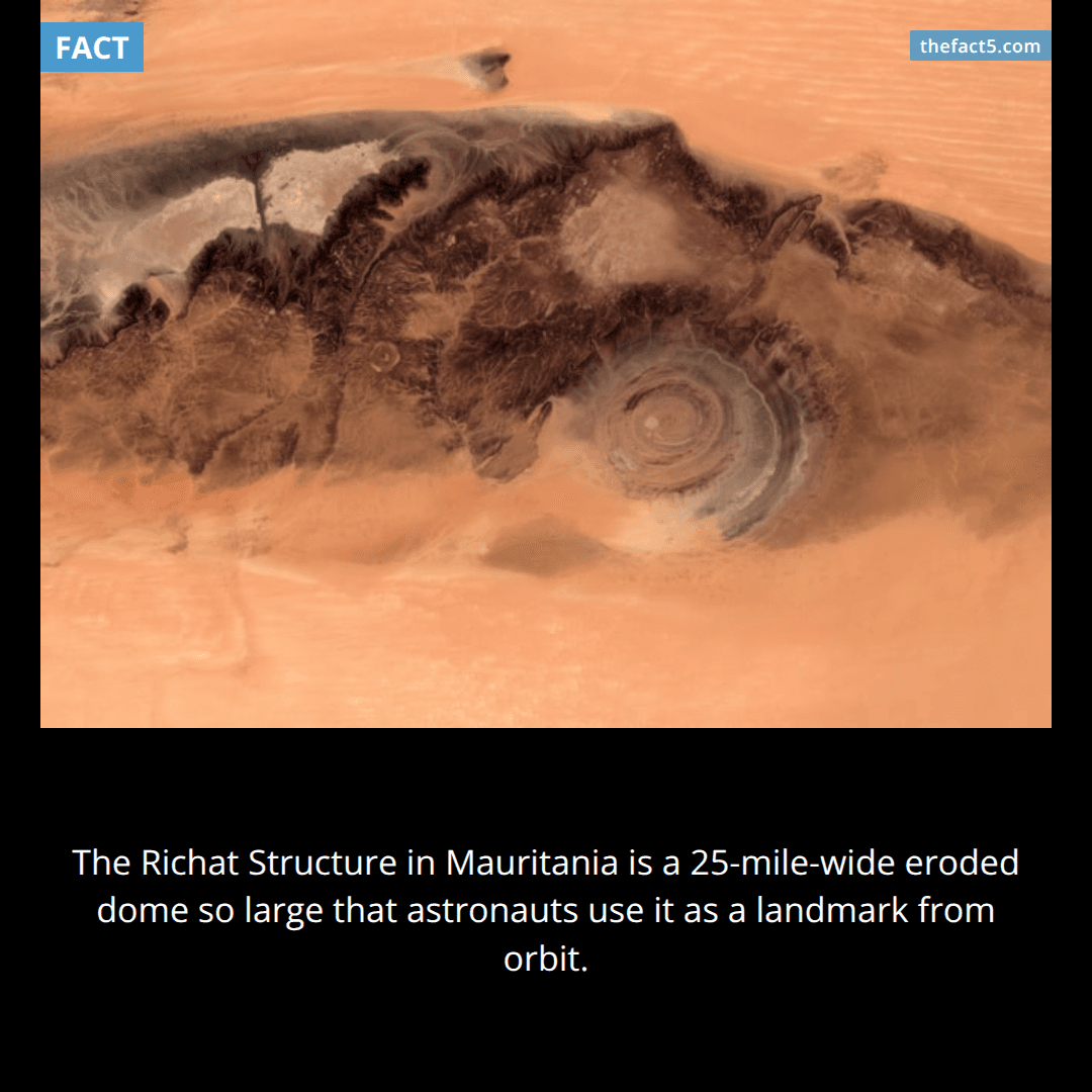 Astronauts use a 25-mile eye in the desert to check their bearings. 👁️