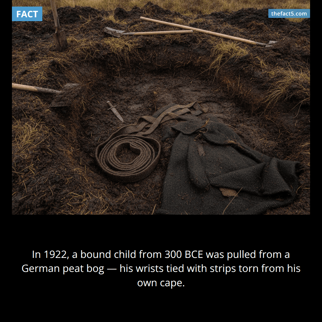 A 2,300-year-old child was found tied up with his own coat. 🕯️