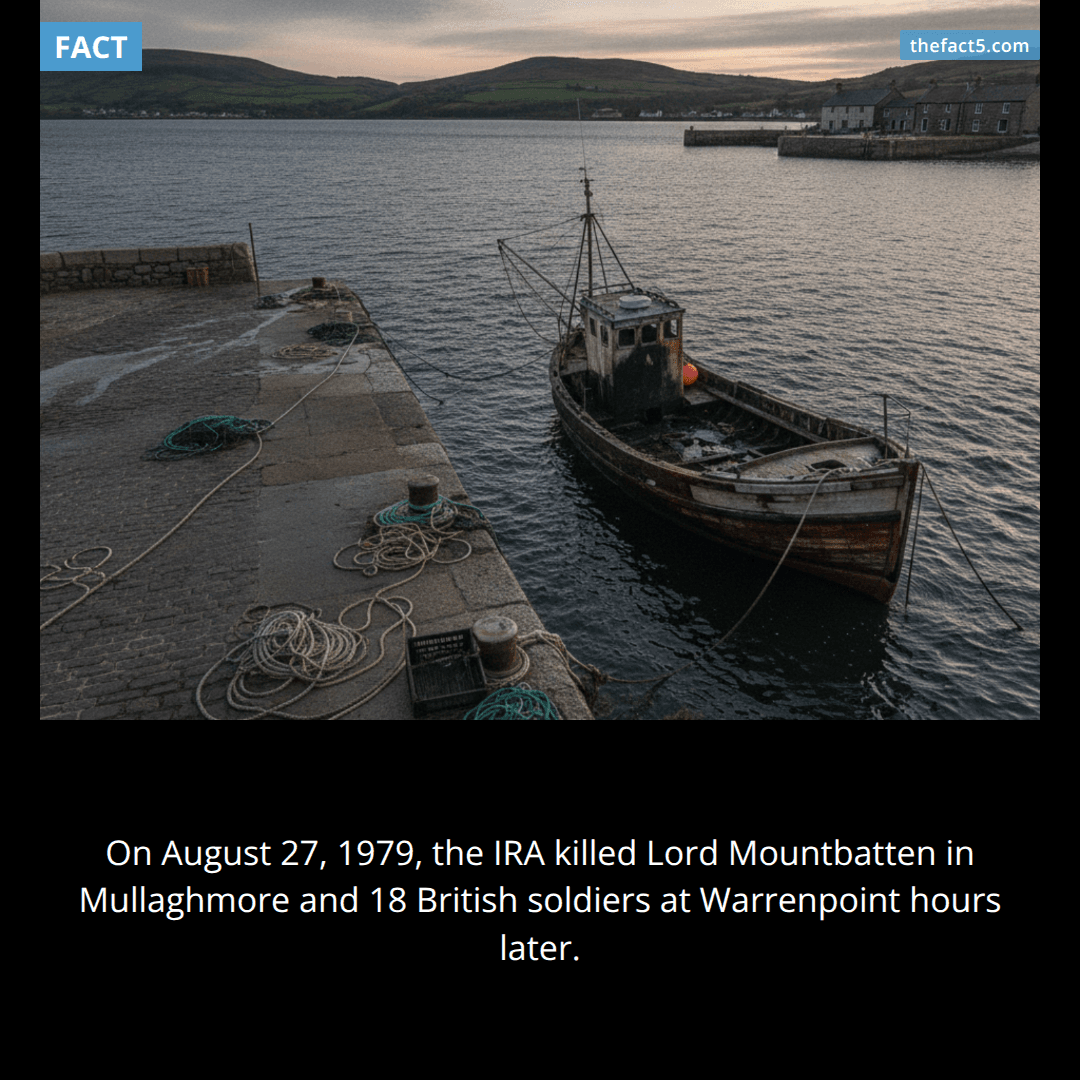 The IRA killed a royal and 18 soldiers on the same afternoon. 🎣