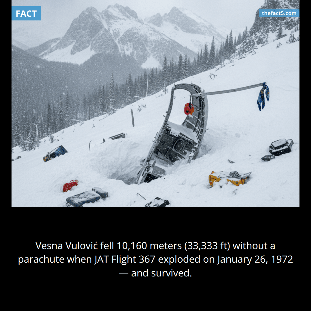 She fell 33,333 feet with no parachute and lived. ✈️