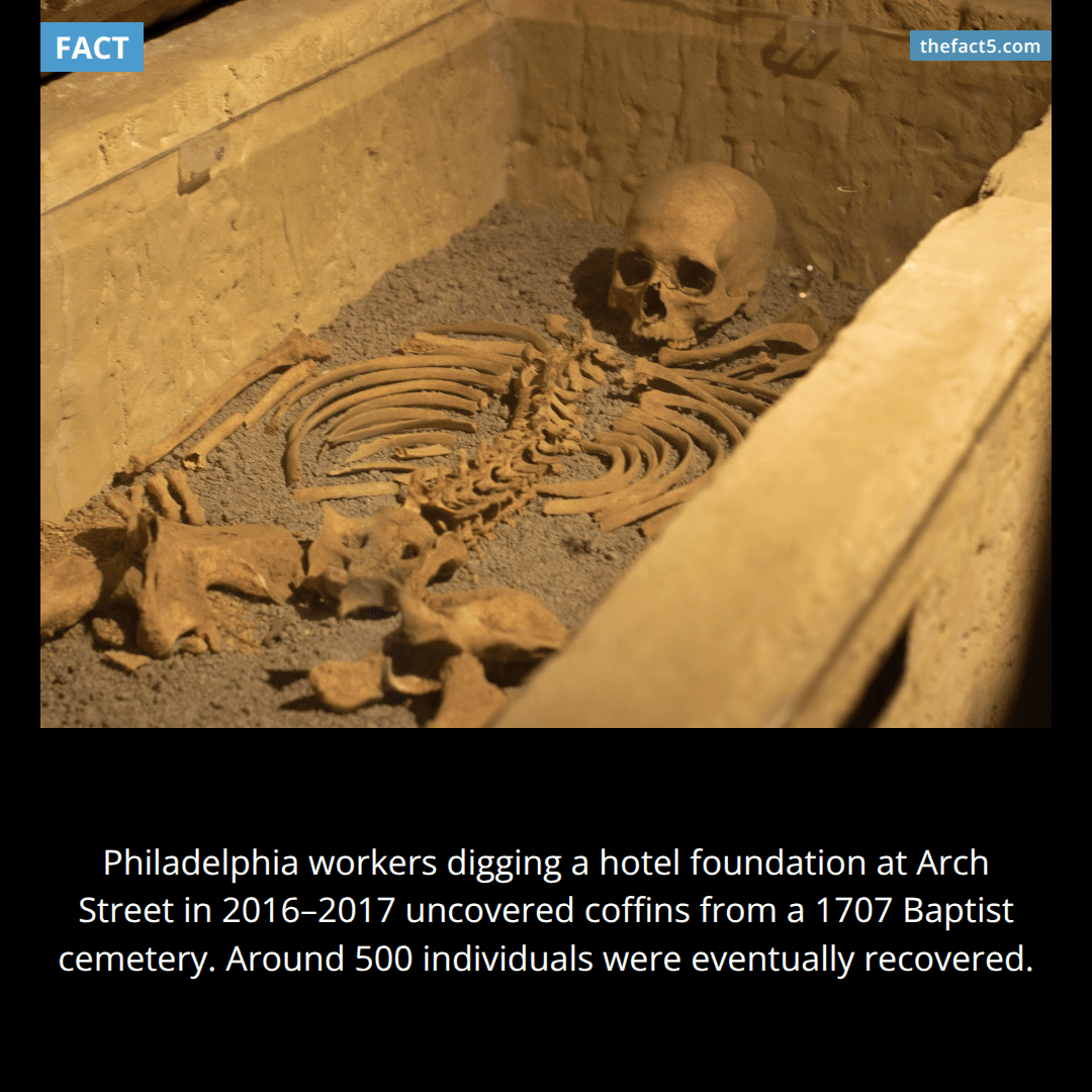 They dug up a hotel foundation and found centuries-old coffins. ⚰️