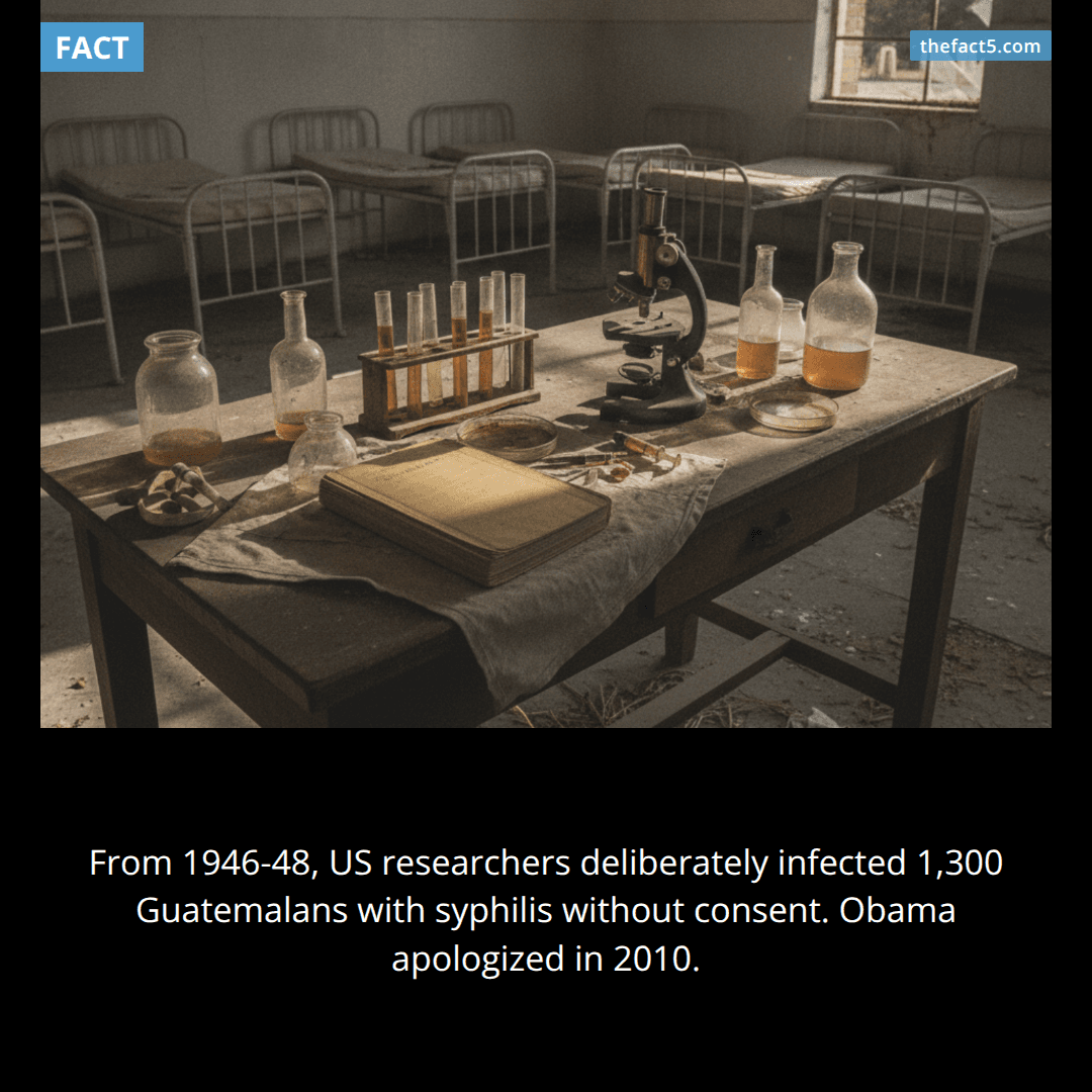 The US government deliberately infected 1,300 people with syphilis. 💉