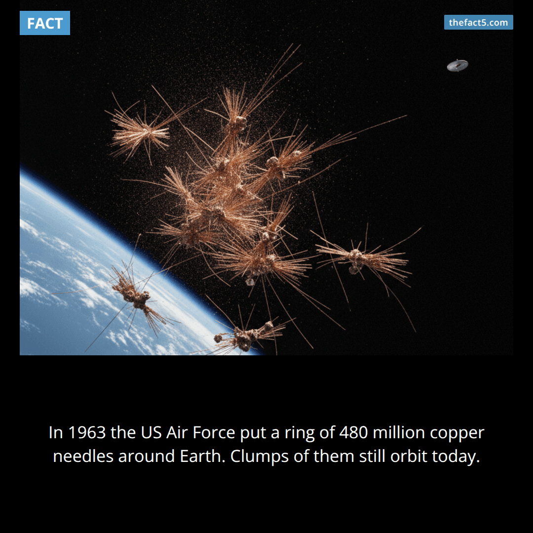 We put 480 million copper needles in orbit around Earth. 📡