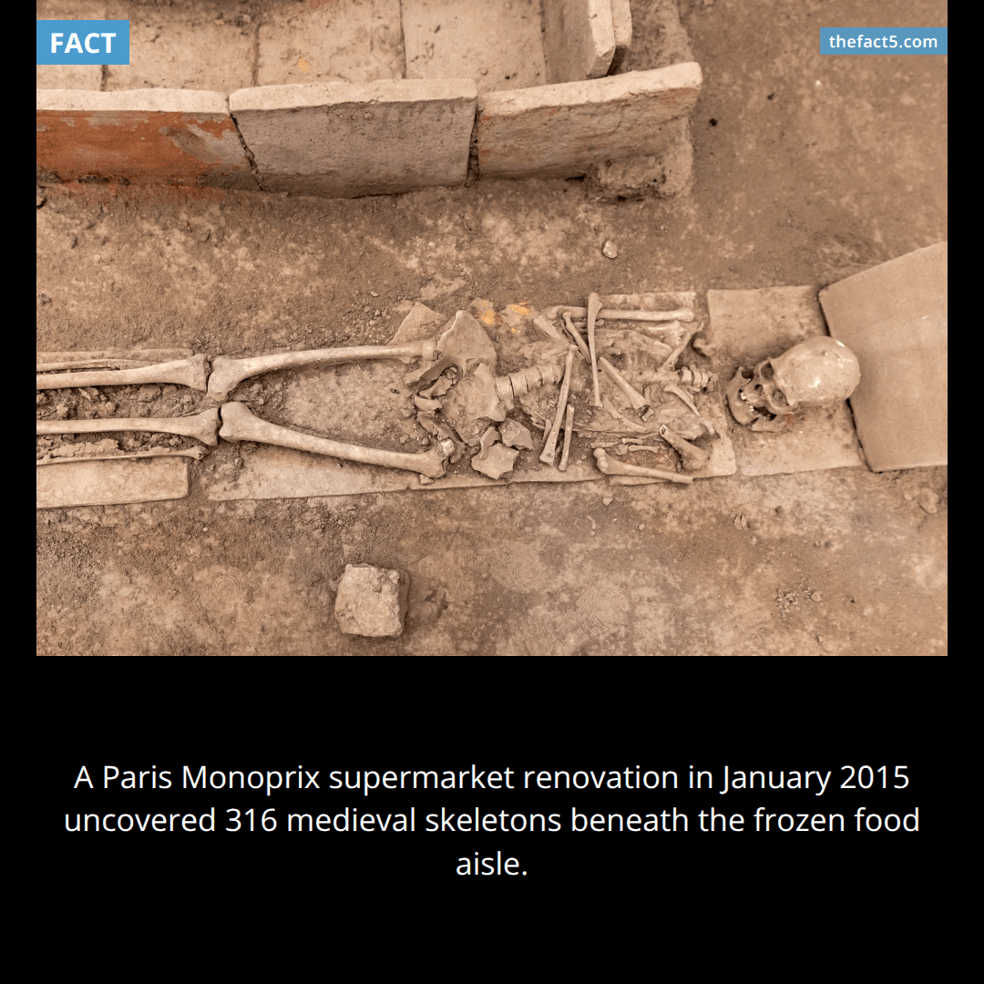 They renovated a Paris supermarket and found 316 medieval bodies underneath. 🥖