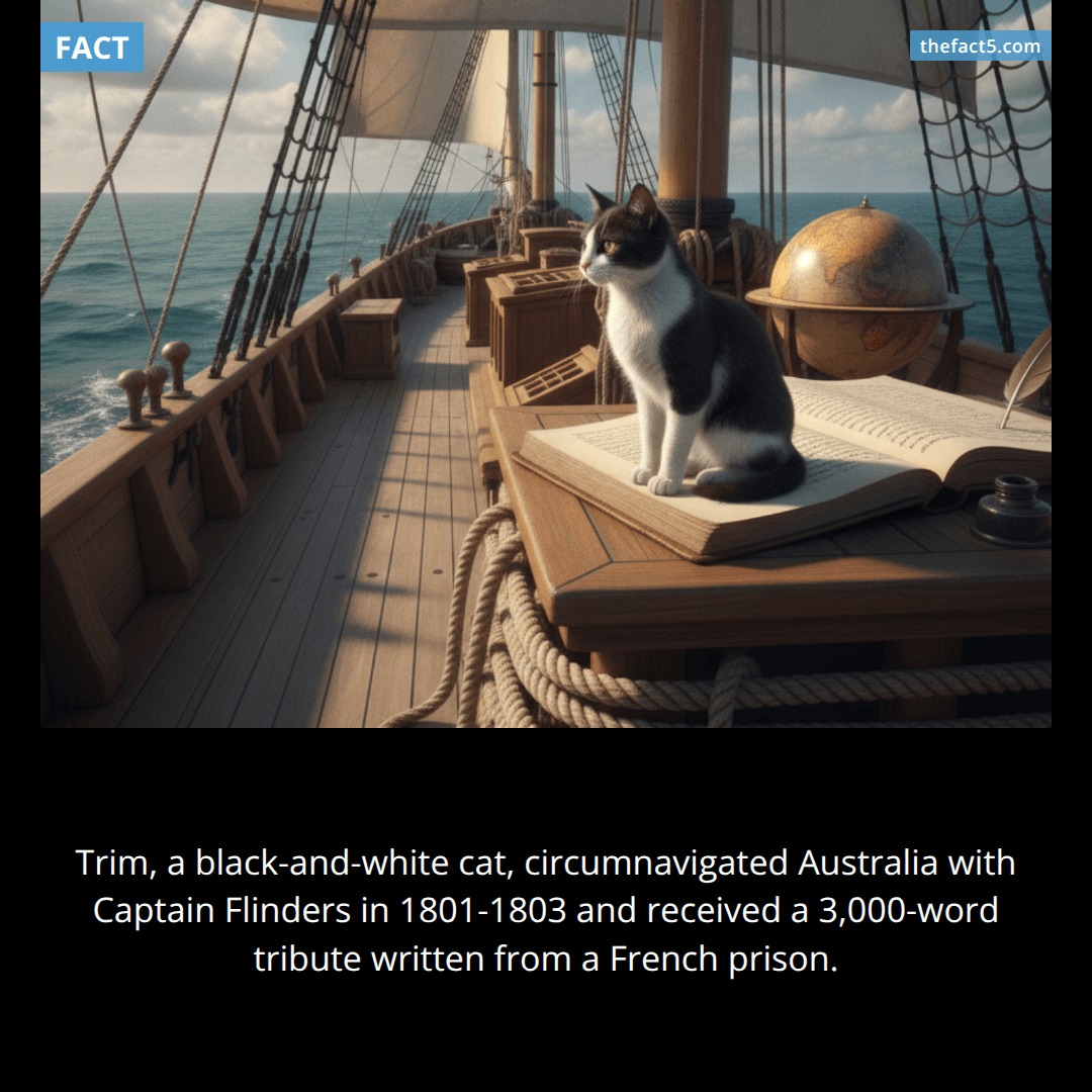 The first cat to circumnavigate Australia has his own statue. 🐈