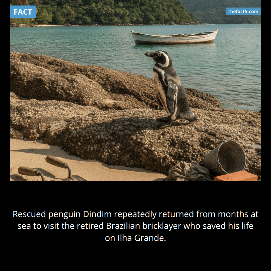 Dindim crossed the ocean to revisit the man who saved him. 🐧