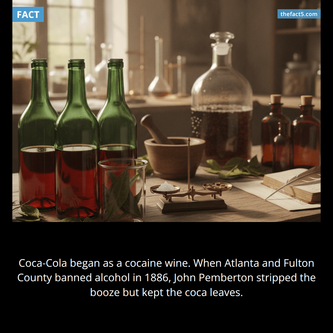 Coca-Cola was invented because Atlanta banned booze. 🍷