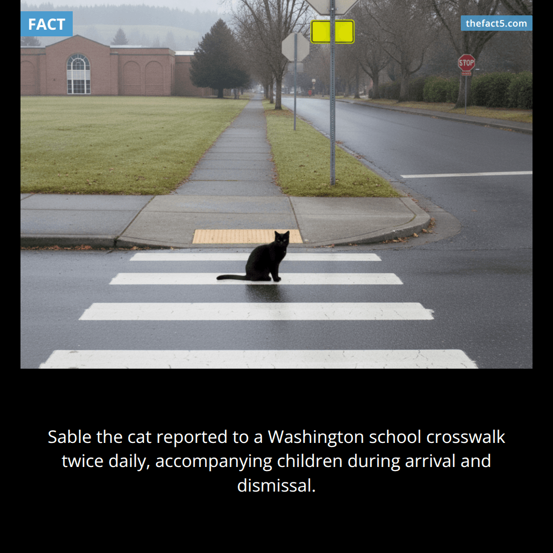 Sable appointed himself a school crossing guard. 🐈‍⬛