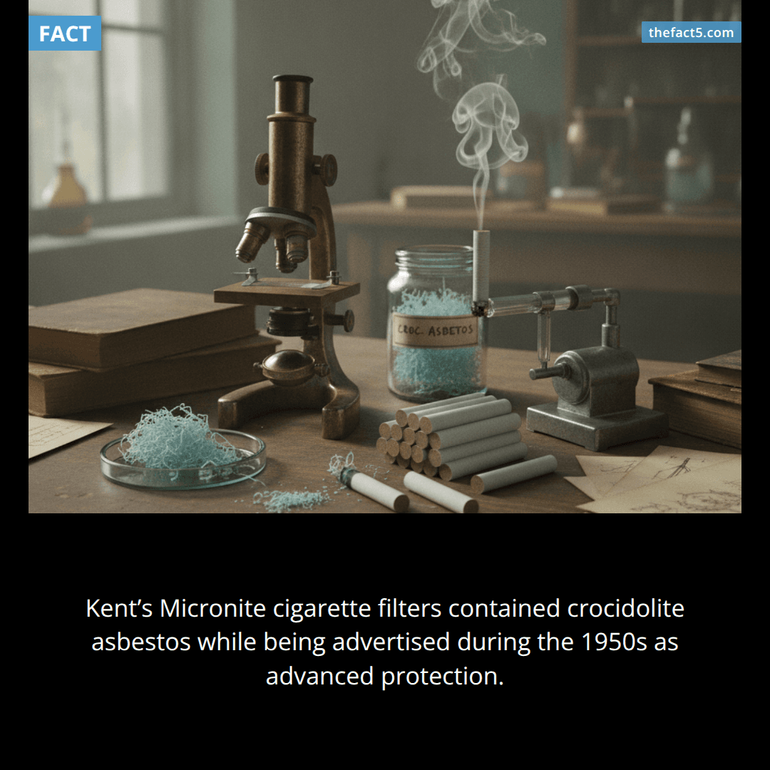 Kent cigarette filters once contained asbestos. 🚬