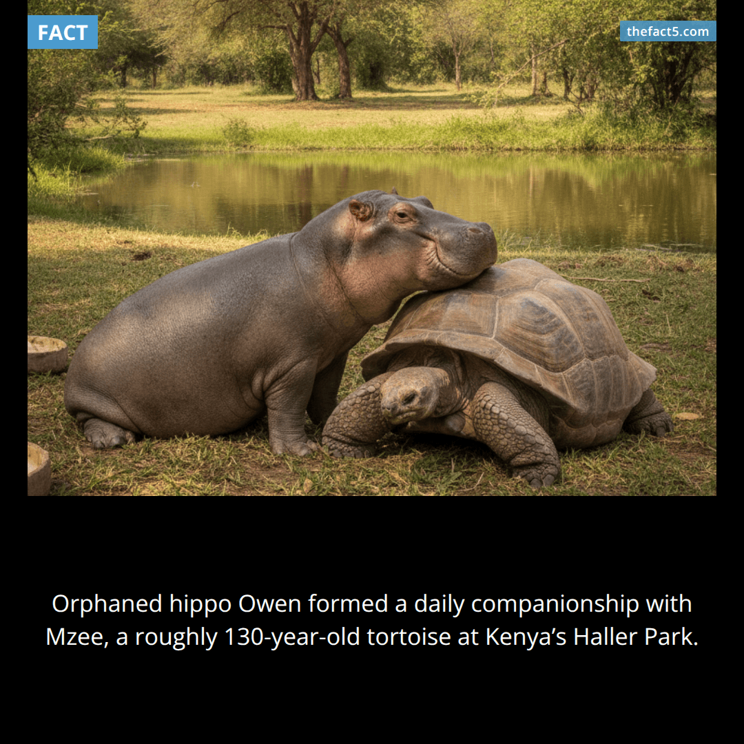 Owen the hippo chose a 130-year-old tortoise as family. 🦛