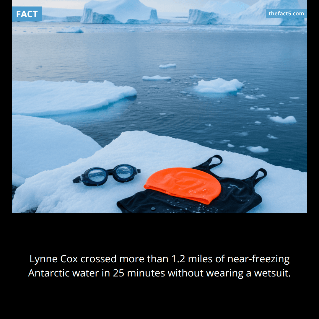Lynne Cox swam Antarctica wearing only a swimsuit. 🥶