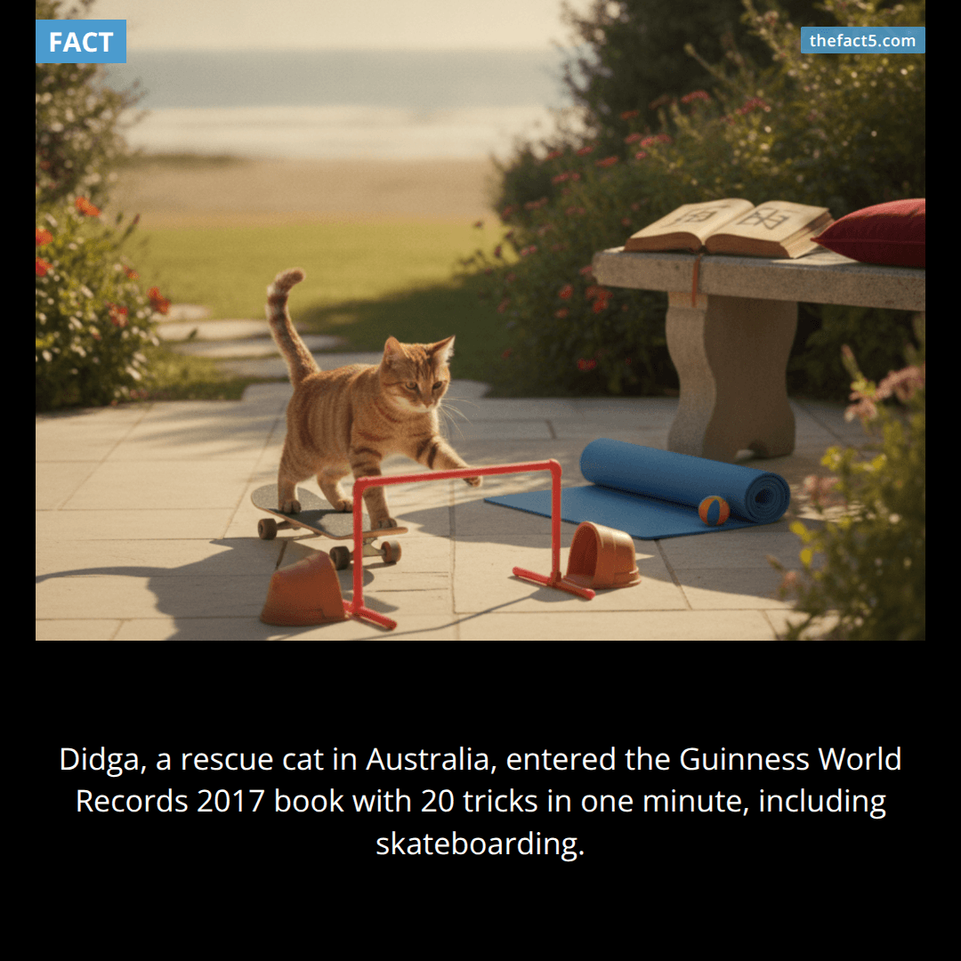 A cat did 20 tricks in 60 seconds. On a skateboard. 🛹