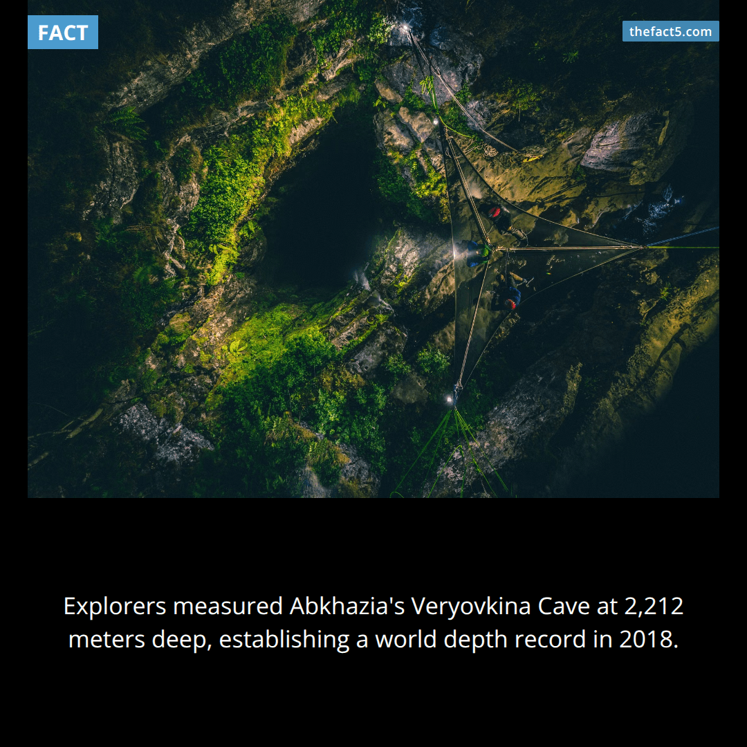 Veryovkina Cave drops more than two kilometers beneath Earth. 🕳️