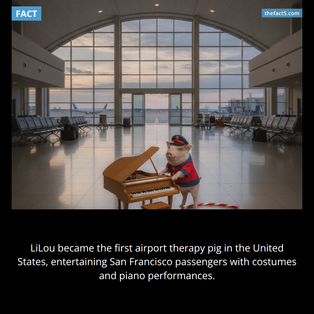 LiLou became America’s first airport therapy pig. 🐷